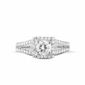 0.70 carat solitaire diamond ring in platinum with side diamonds