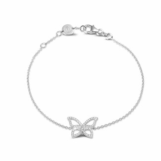 Bracelets - 0.30 carat diamond design butterfly bracelet in white gold
