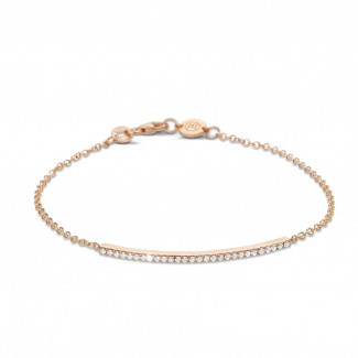 Bracelets - 0.25 carat fine diamond bracelet in red gold