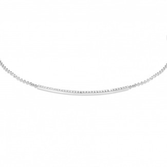 Fine jewellery - 0.30 carat fine diamond necklace in white gold