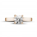 0.70 carat solitaire diamond ring in red gold