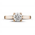 0.90 carat solitaire diamond ring in red gold