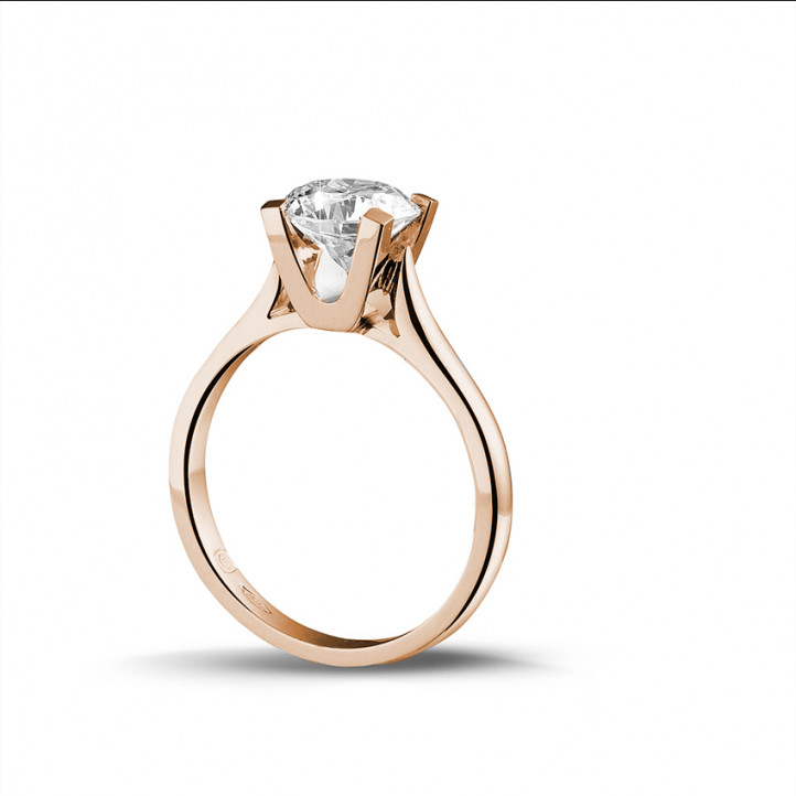 1.50 carat solitaire diamond ring in red gold
