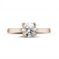 1.50 carat solitaire diamond ring in red gold