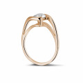 0.70 carat solitaire diamond ring in red gold