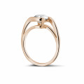 1.25 carat solitaire diamond ring in red gold
