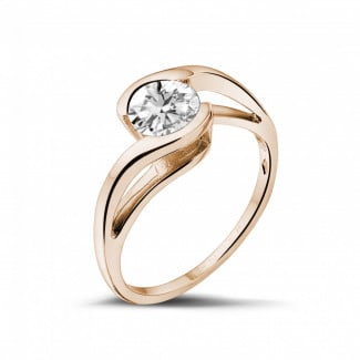 0.70 carat solitaire diamond ring in red gold
