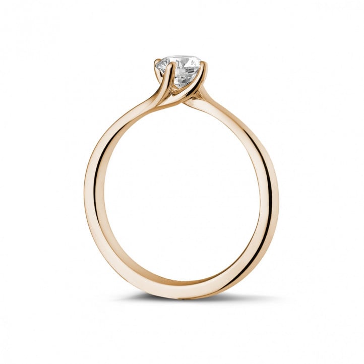 0.50 carat solitaire diamond ring in red gold