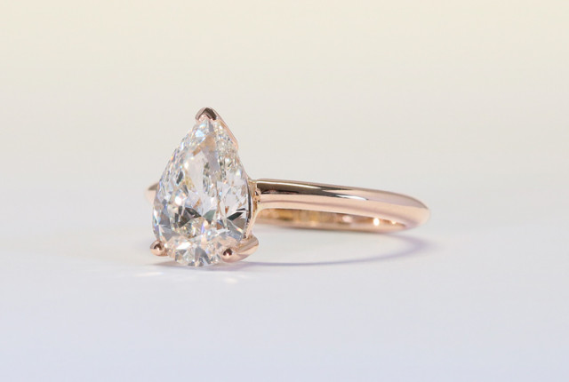 Pear cut diamond A pear cut diamond is perfect for an engagement ring.