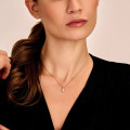 0.75 carat red golden solitaire pendant with round diamond