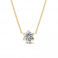 1.00 carat solitaire pendant in yellow gold with round diamond