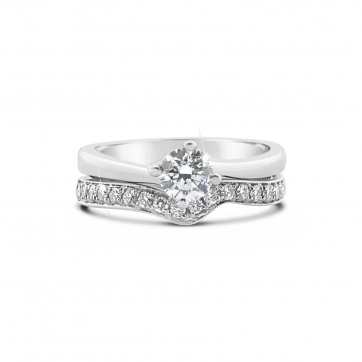 0.20 carat curved diamond eternity ring (half set) in platinum