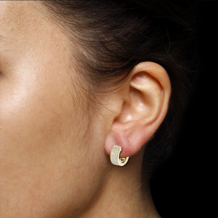 0.75 carat diamond creole earrings in yellow gold