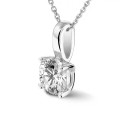 1.50 carat solitaire pendant in platinum with round diamond and four prongs