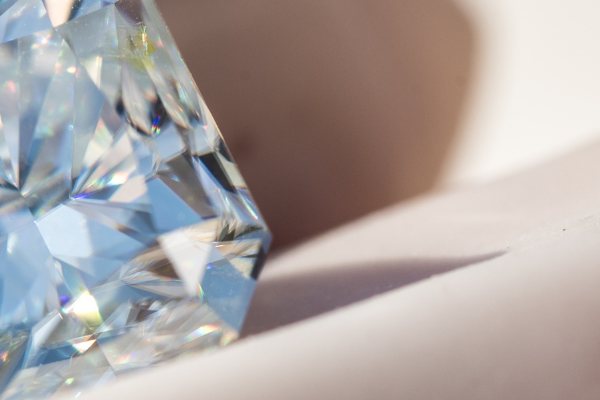 Princess cut diamond on skin