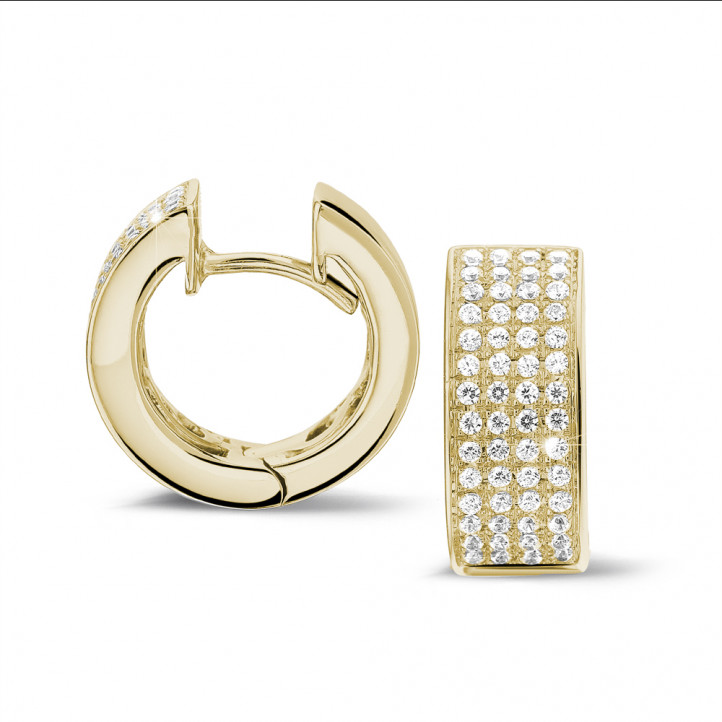 0.75 carat diamond creole earrings in yellow gold