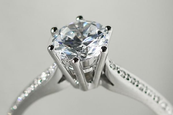Perfect diamond engagement ring with a round diamond
