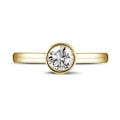 3.00 carat solitaire ring in yellow gold with round diamond