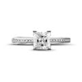 1.20 carat solitaire ring in platinum with princess diamond and side diamonds
