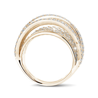 Rings - 3.50 carat ring in red gold with round diamonds