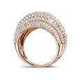 4.30 carat ring in red gold with round diamonds