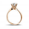 0.90 carat solitaire diamond ring in red gold