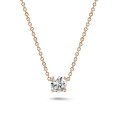 1.25 carat solitaire pendant in red gold with round diamond