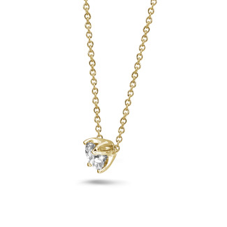 1.50 carat solitaire pendant in yellow gold with round diamond