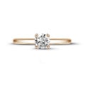 0.70 carat solitaire ring in red gold with round diamond