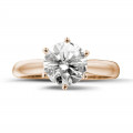 2.00 carat solitaire diamond ring in red gold