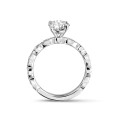 0.50 carat solitaire stackable ring in platinum with a round diamond with marquise design