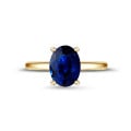 Ring in yellow gold with oval sapphire