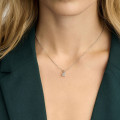 1.00 carat solitaire pendant in red gold with princess diamond
