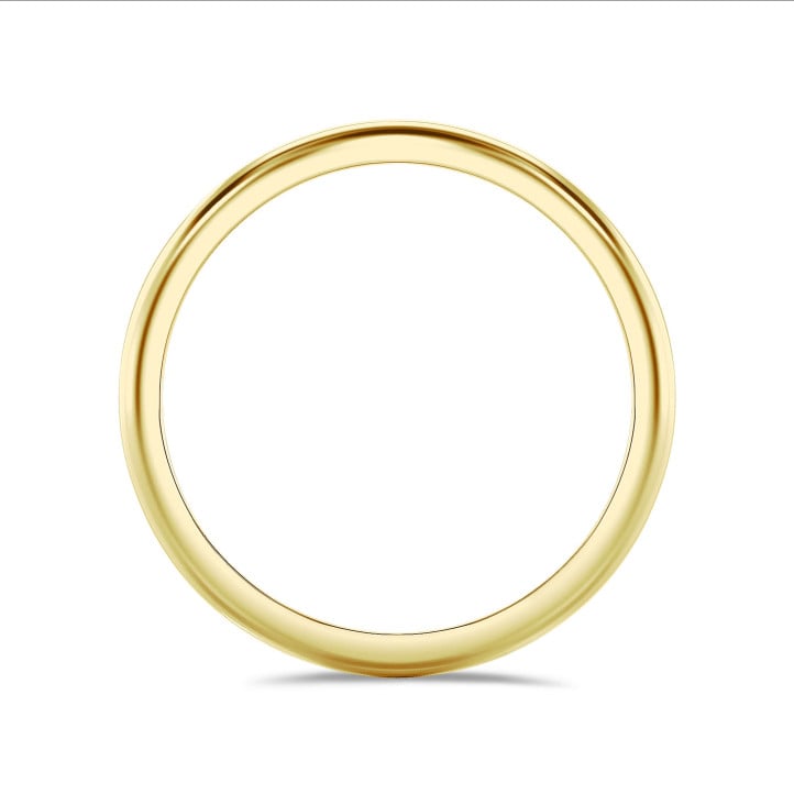 Wedding ring with a domed surface of 2.00 mm in yellow gold