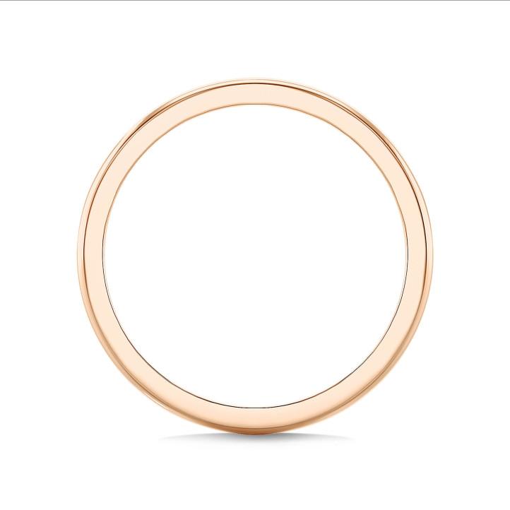 Wedding ring with a slightly domed surface of 2.00 mm in red gold