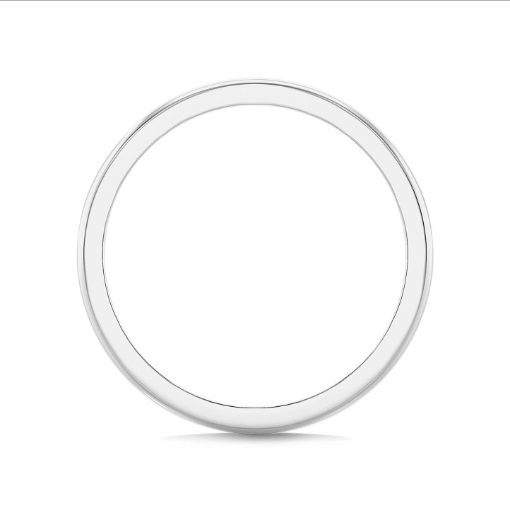 Wedding ring with a slightly domed surface of 2.00 mm in platinum