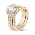 1.20 carat solitaire diamond ring in red gold with side diamonds
