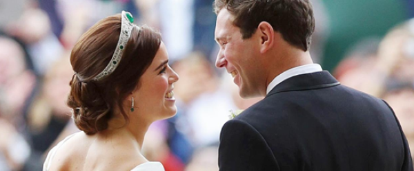 Princess Eugenie and husband Jack Brooksbank on their royal autumn wedding day