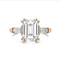 Bespoke solitaire ring with an emerald cut diamond