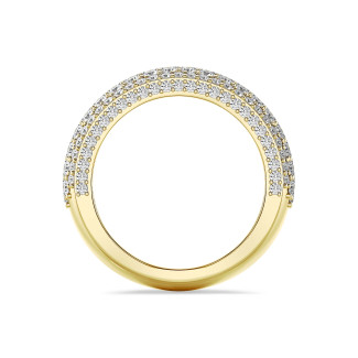 Bespoke half set ring with multiple rows of diamonds