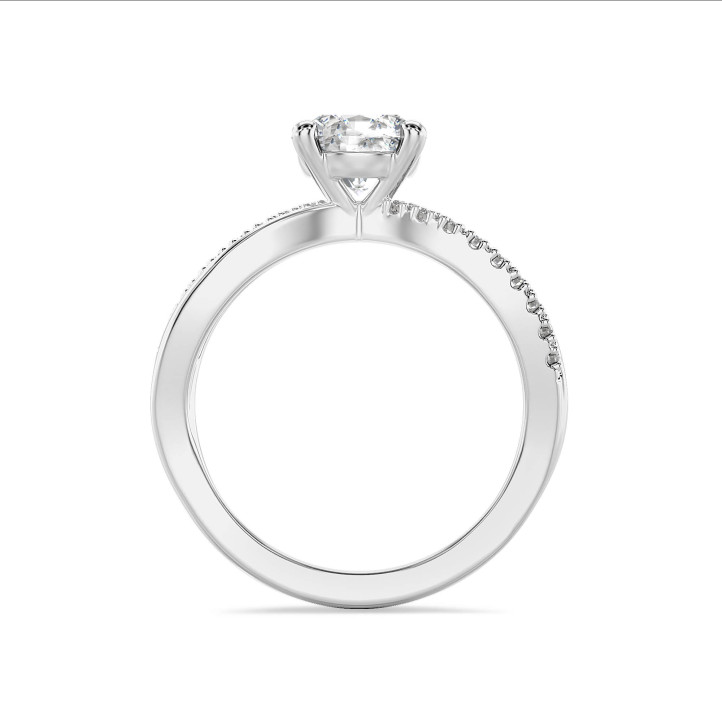 Bespoke solitaire ring with a twisted ring band