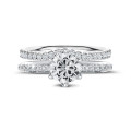 3.00 carat solitaire ring in white gold with side diamonds