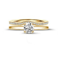 3.00 carat solitaire ring in yellow gold with round diamond