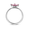 Flower Ring with Marquise cut Pink Sapphire Petals
