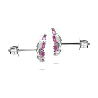 Butterfly Earrings with Marquise cut Pink Sapphire Wings in white gold