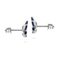 Butterfly Earrings with Marquise cut Blue Sapphire Wings in white gold