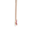 Butterfly Pendant with Marquise cut Pink Sapphire Wings in red gold
