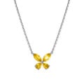 Butterfly Pendant with Marquise cut Yellow Sapphire Wings in white gold