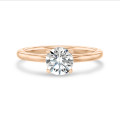 1.20 carat solitaire ring in red gold with round diamond
