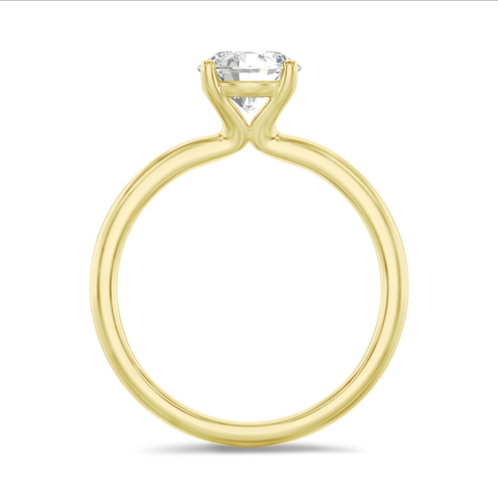 1.50 carat solitaire ring in yellow gold with round diamond